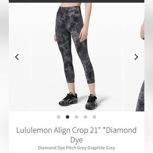 lululemon size 20 Align Crop 21" Diamond Dye in Graphite Grey